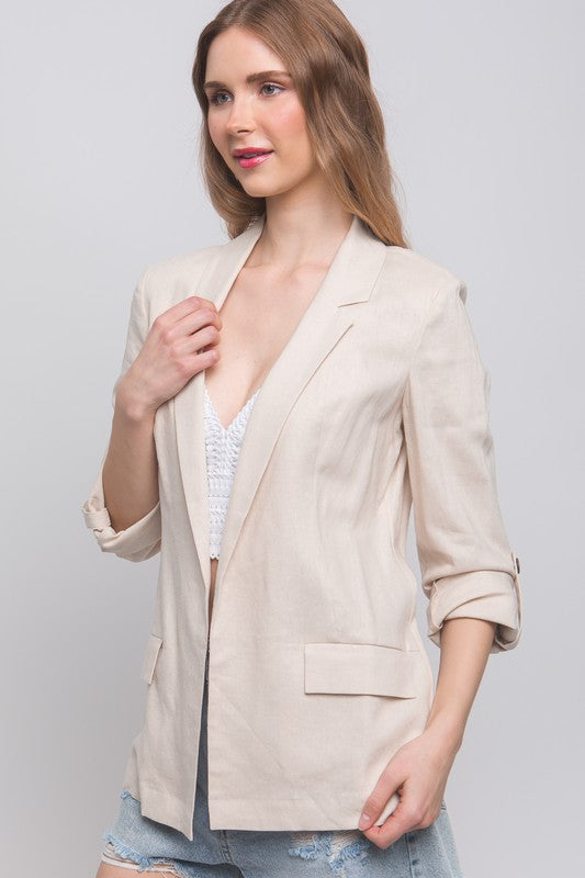 Classic Linen Blend Blazer