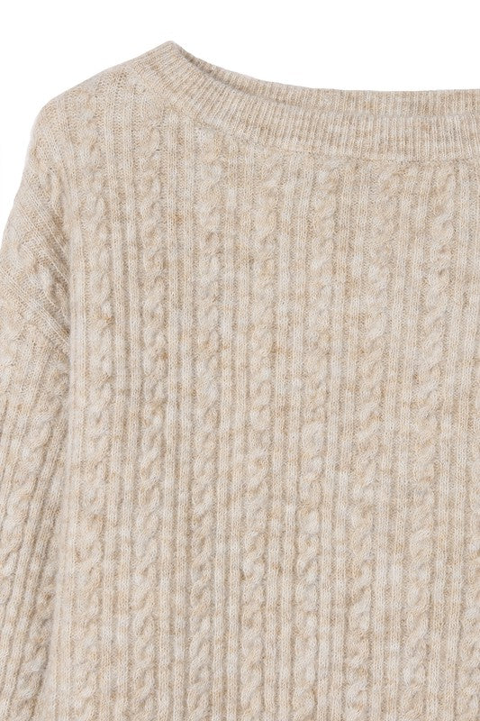 WEDNESDAY Oversized Cable Knit Sweater