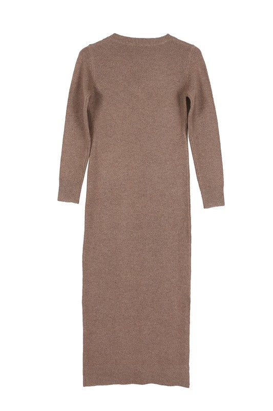 WINNIE V-Neck Sweater Maxi Dress