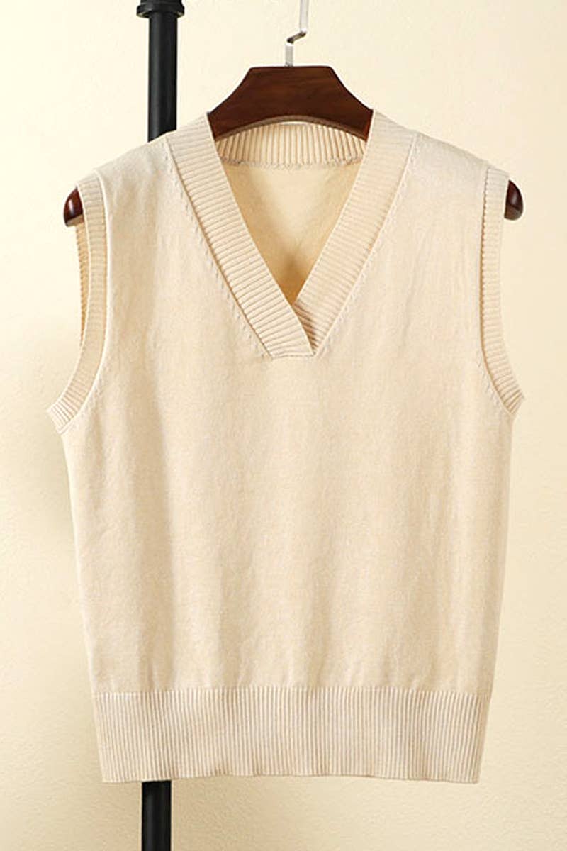 Siena Sleeveless V- Neck Pullover Sweater