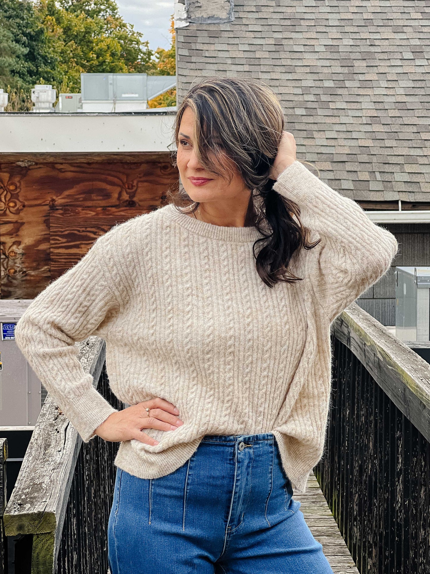 WEDNESDAY Oversized Cable Knit Sweater