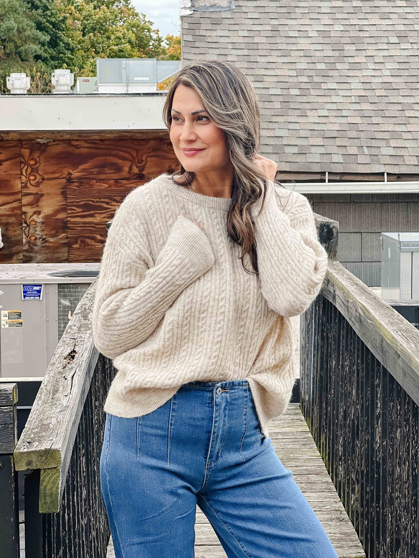 WEDNESDAY Oversized Cable Knit Sweater