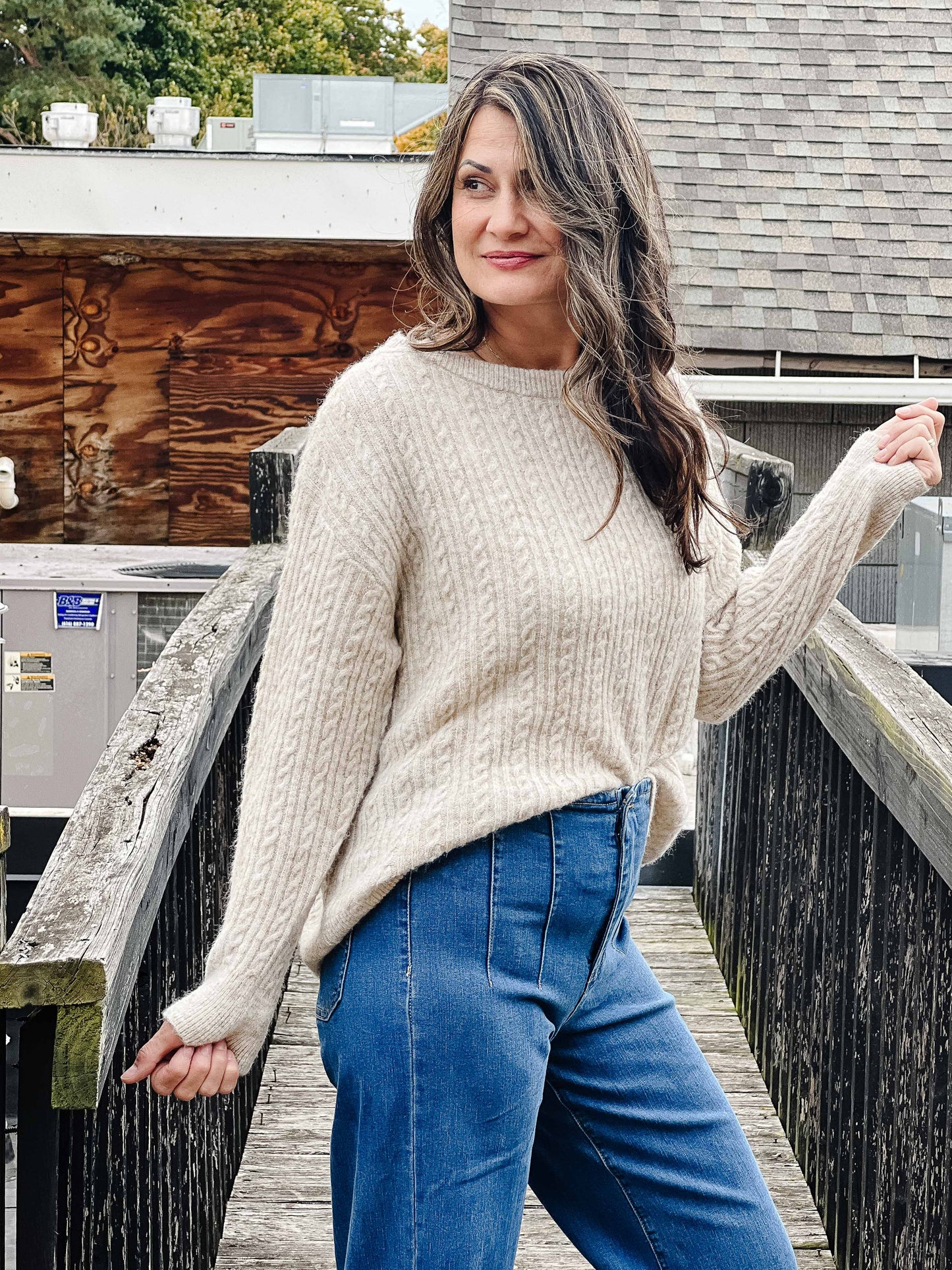 WEDNESDAY Oversized Cable Knit Sweater