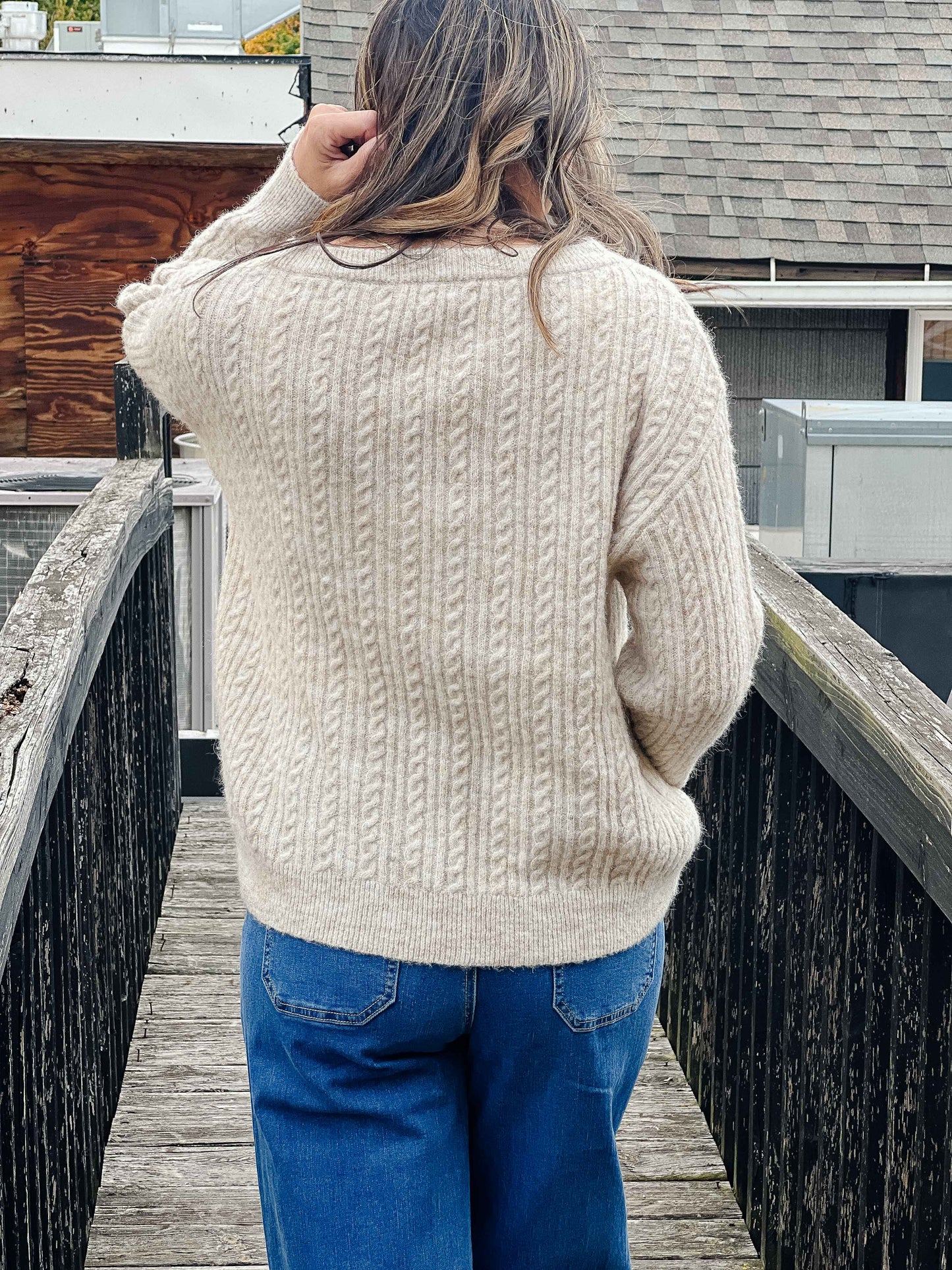 WEDNESDAY Oversized Cable Knit Sweater